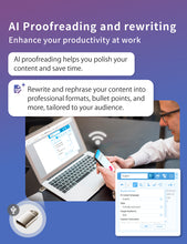 Load image into Gallery viewer, AI VoiceWriter – Smart Dictation & AI Writing Assistant for Windows & Mac with USB Dongle & Mobile App for Voice Input, Proofreading, Rewriting & Multilingual Support