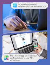 Load image into Gallery viewer, AI VoiceWriter – Smart Dictation & AI Writing Assistant for Windows & Mac with USB Dongle & Mobile App for Voice Input, Proofreading, Rewriting & Multilingual Support