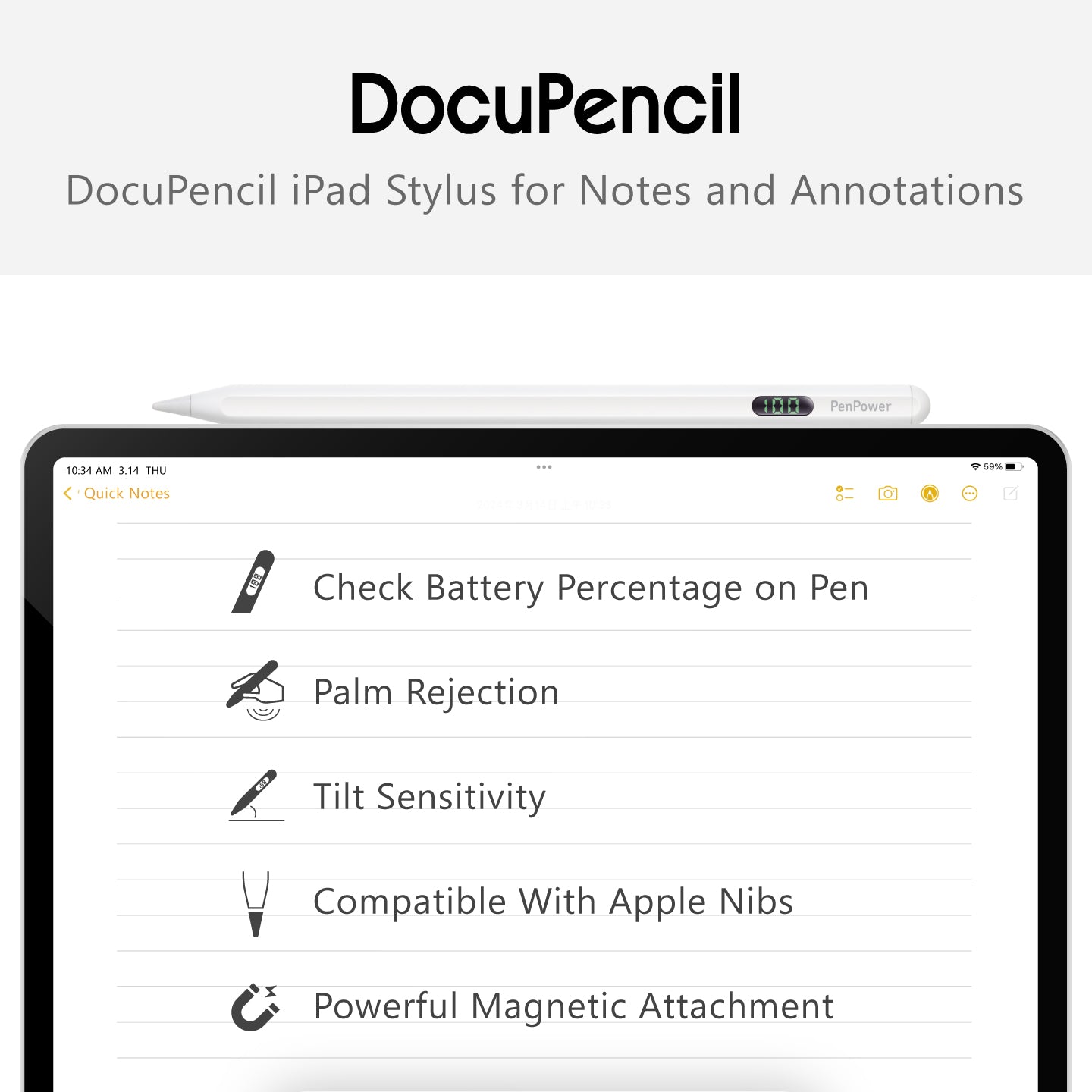 DocuPencil ──iPad Stylus for Notes and Annotations