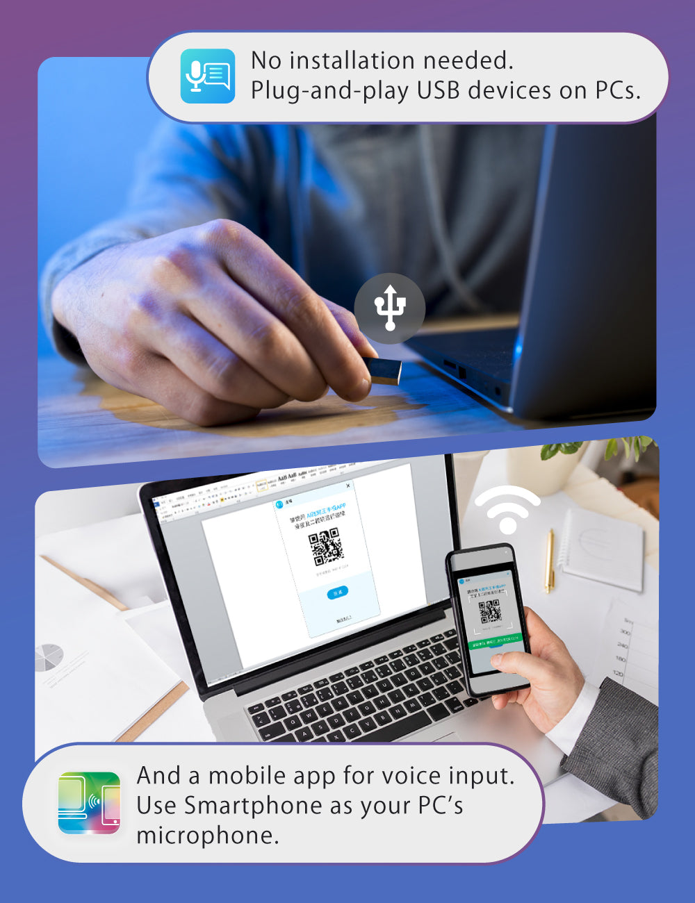AI VoiceWriter – Smart Dictation & AI Writing Assistant for Windows & Mac with USB Dongle & Mobile App for Voice Input, Proofreading, Rewriting & Multilingual Support