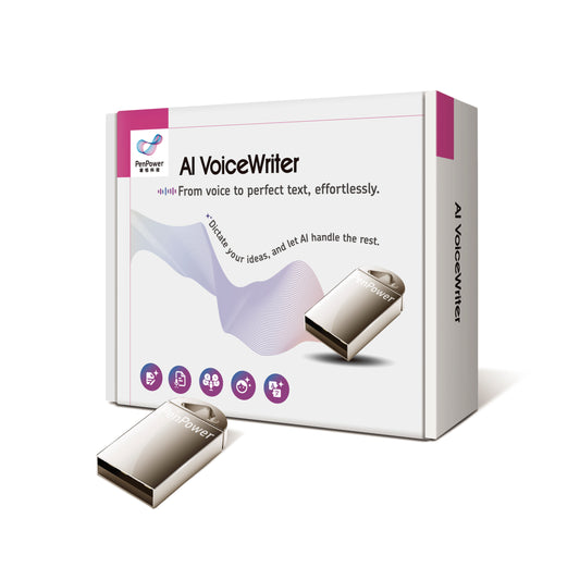 AI VoiceWriter – Smart Dictation & AI Writing Assistant for Windows & Mac with USB Dongle & Mobile App for Voice Input, Proofreading, Rewriting & Multilingual Support