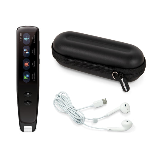 WorldPenScan Go Bundle - Pen Scanner, Travel Case & Headphone