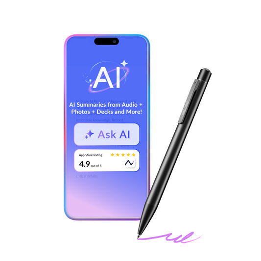 Notique AI Pen | Pocket AI Voice Recorder | Audio Recorder | Discreet Recording Device | AI Summarize & Transcribe for Multi-File & Meeting Timeline | No Monthly Fees