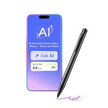 Load image into Gallery viewer, Notique AI Pen | Voice Recorder, Audio Recorder with AI Note Taker, AI Transcribe &amp; Summarize for Meeting Notes, Interviews, Study Notes and Action Lists with PDF, PNG, JPEG and TXT.
