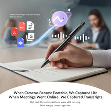 Load image into Gallery viewer, Notique AI Pen | Voice Recorder, Audio Recorder with AI Note Taker, AI Transcribe &amp; Summarize for Meeting Notes, Interviews, Study Notes and Action Lists with PDF, PNG, JPEG and TXT.
