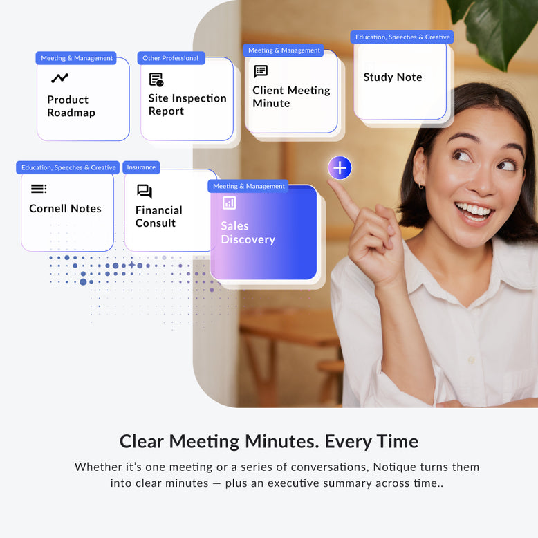 Notique AI Pen | Voice Recorder, Audio Recorder with AI Note Taker, AI Transcribe & Summarize for Meeting Notes, Interviews, Study Notes and Action Lists with PDF, PNG, JPEG and TXT.