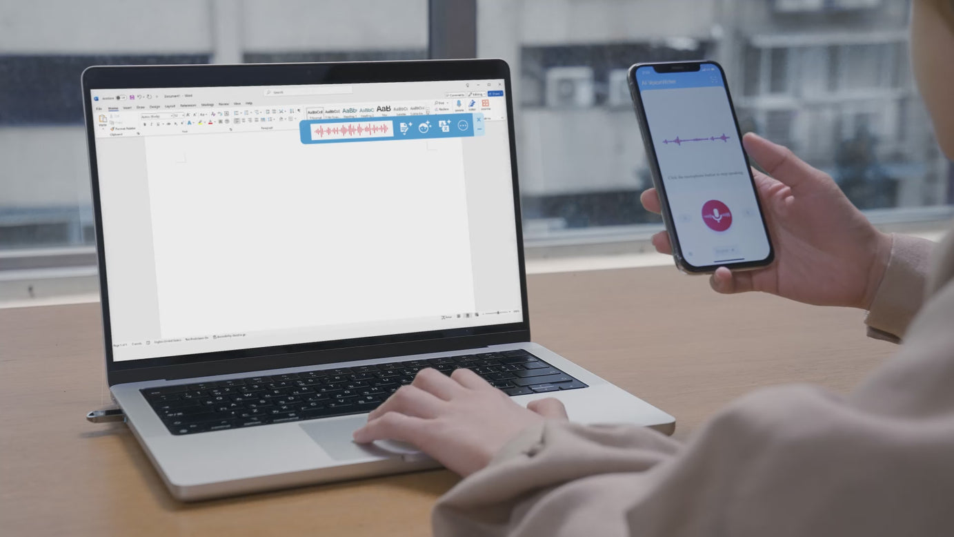 AI VoiceWriter – Smart Dictation & AI Writing Assistant for Windows & Mac with USB Dongle & Mobile App for Voice Input, Proofreading, Rewriting & Multilingual Support